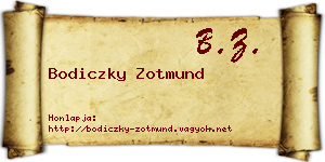 Bodiczky Zotmund névjegykártya